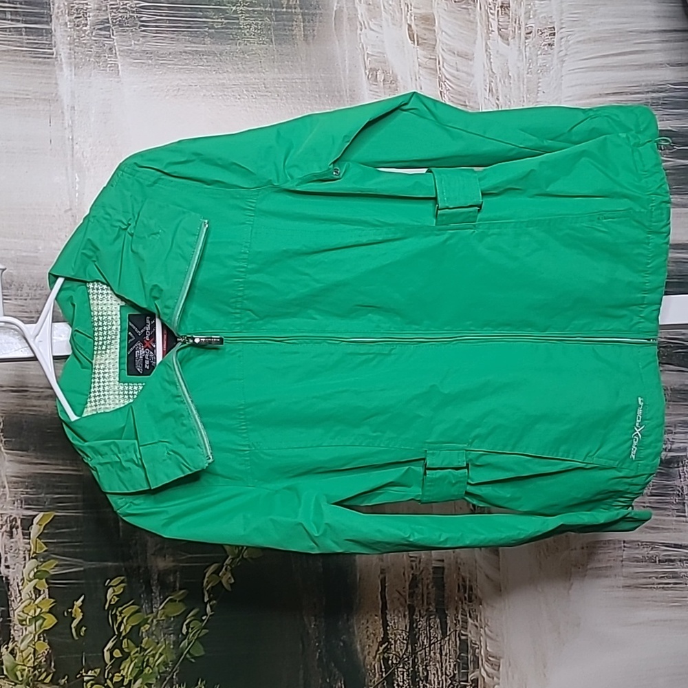 ZeroXposure Womens Small bright green stylish classic waterproof rain jacket